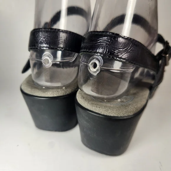 DANSKO Women's Sissie Sandal 38 / 7.5 Black Patent Leather Open Toe Strappy Shoe - Picture 11 of 11